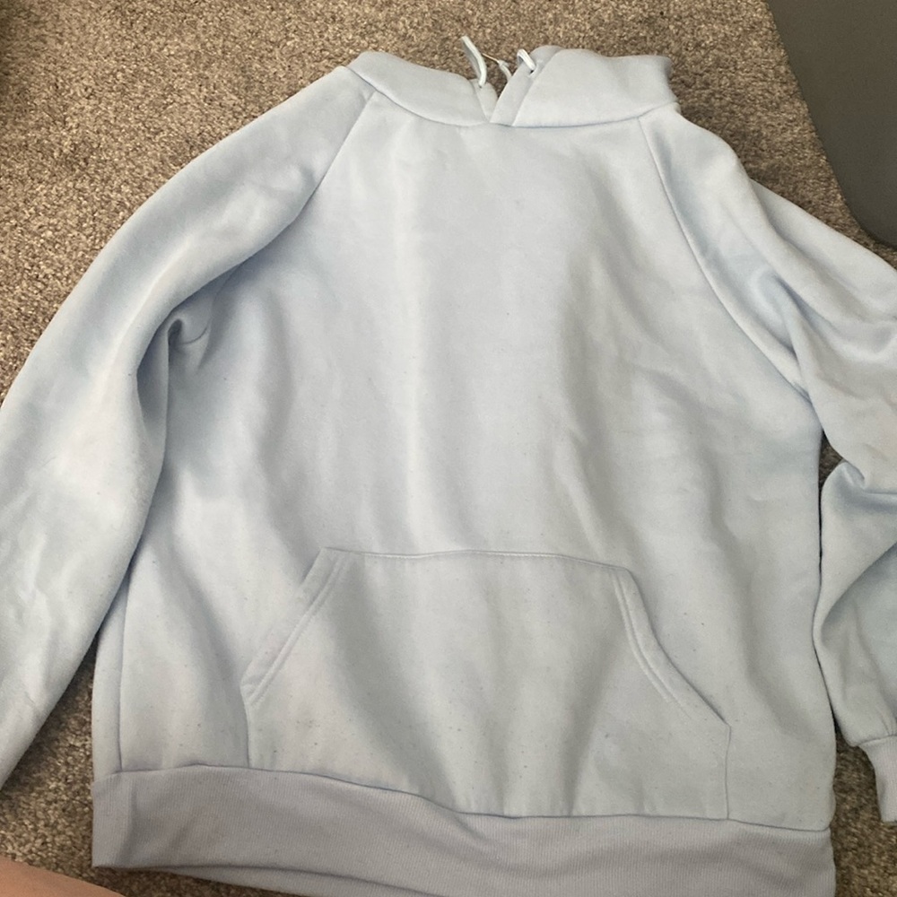A baby blue hoodie